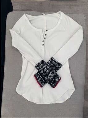 Free People Long Sleeve Knit Henley